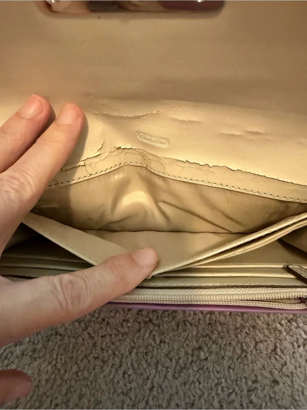 Coach Kristin Canvas Wallet w/Lavender Leather  Trim PROJECT PIECE